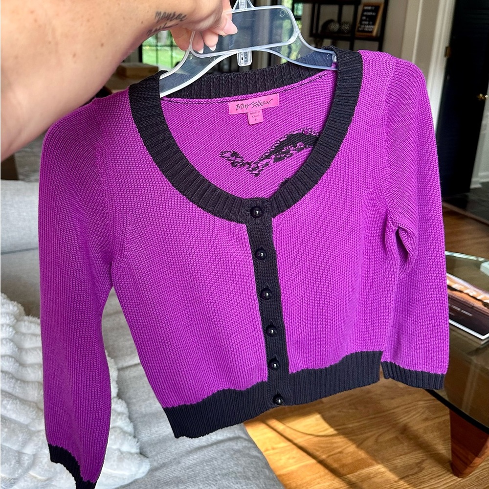 Betsey Johnson Marilyn Monroe Cardigan Sweater - Picture 2 of 7